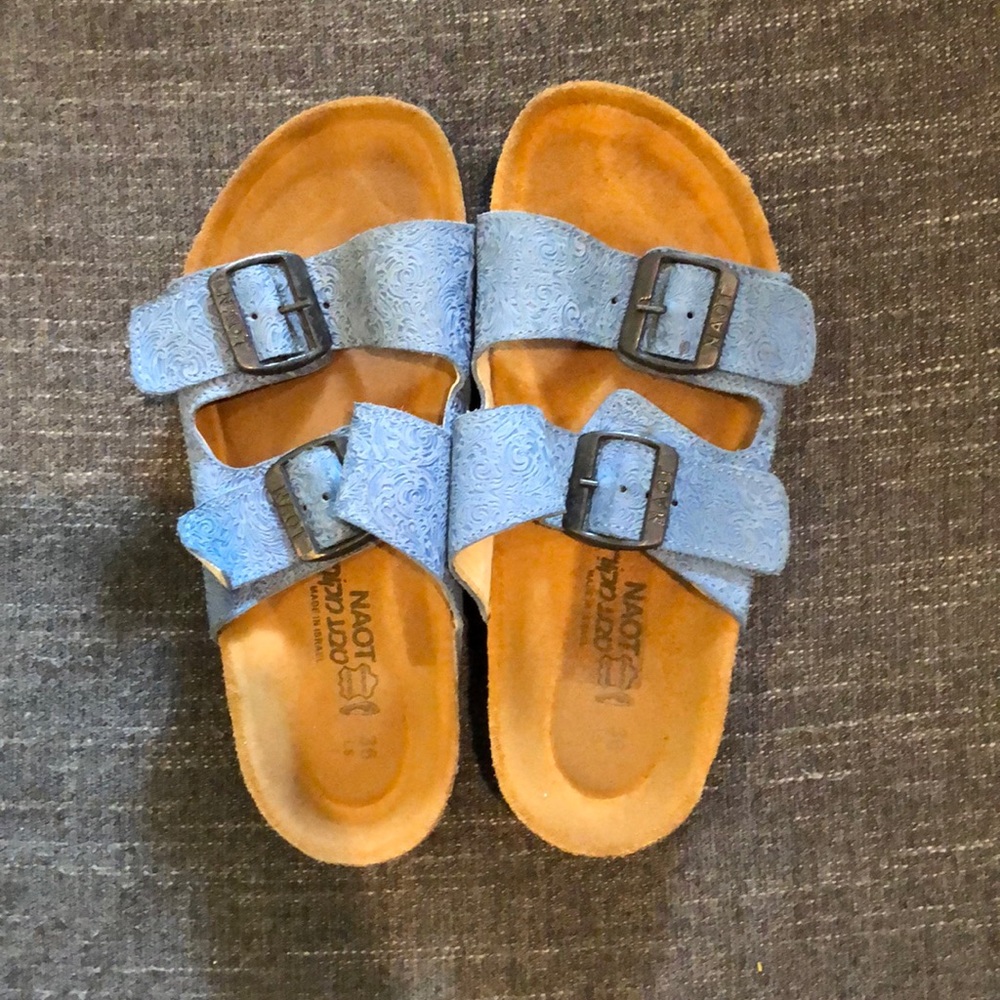 Blue 2 Strap Buckle Naot, barely worn